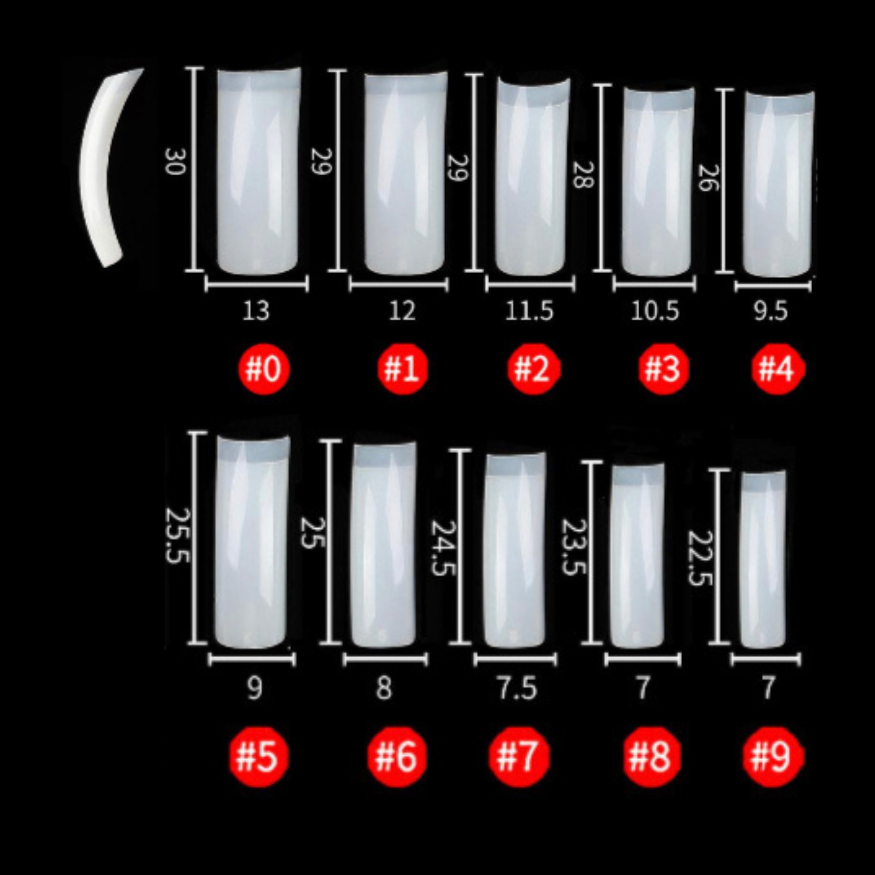 Natural Nail Tips | Short Tip | Refill | Size 7 | 50 pcs