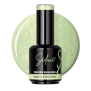 Seduce® Brush builder BIAB narcis pistachio met glitters in het groen