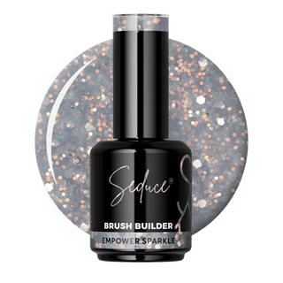 Seduce® Brush builder BIAB empower sparkle grijs met glitters