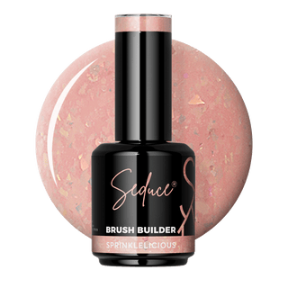 Seduce® Brush builder BIAB nude kleur met oranje ondertoon met flakes/glitters