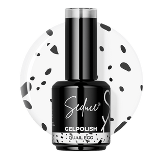Seduce® gelpolish met zwarte flakes erin zodat je een kwartel ei effect krijgt.