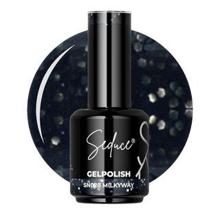 Seduce® zwarte gelpolish met zilveren glitters