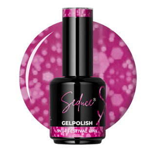 Seduce® gelpolish roze kleur met grove glitters