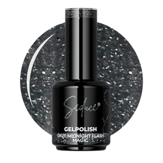 Seduce® gelpolish sn211 Midnight flash magic zwart met glitter