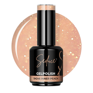 Seduce® Gelpolish nude kleur met een gouden shimmer SN246