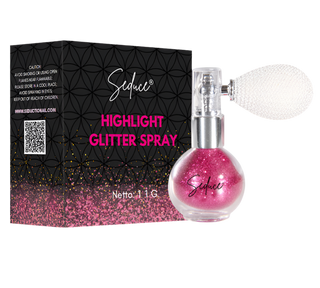 Seduce® highlight glitter spray in de kleur fuschia voor een glitter uitloop, full glitter of inlay