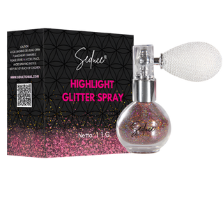 Seduce® highlight glitter spray in de kleur holographic bronze voor een full glitter, glitter uitloopt of een inlay