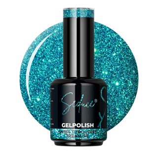 Seduce® Gelpolish in de kleur blauw/groen met glitters