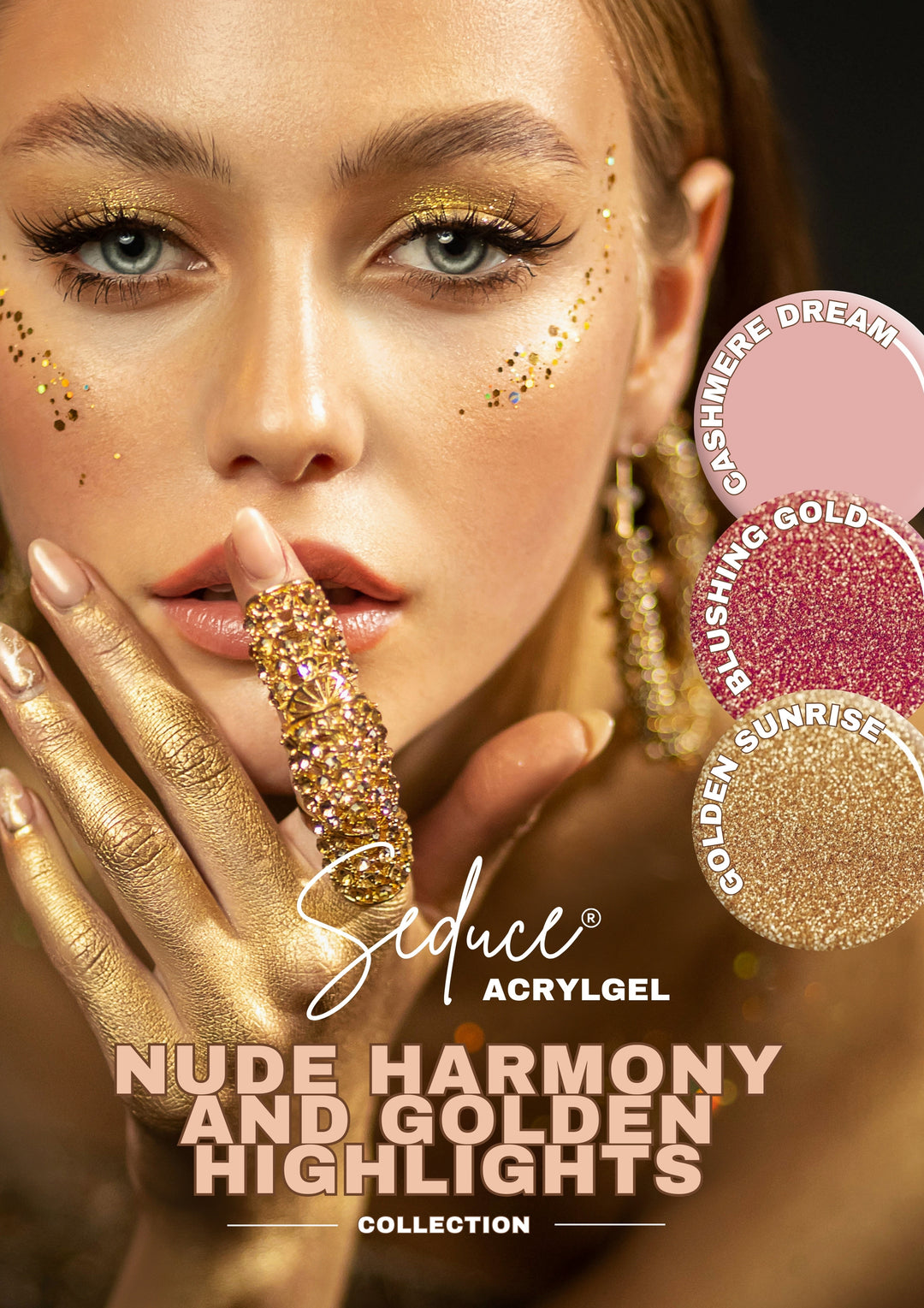 Nude harmony and golden highlights