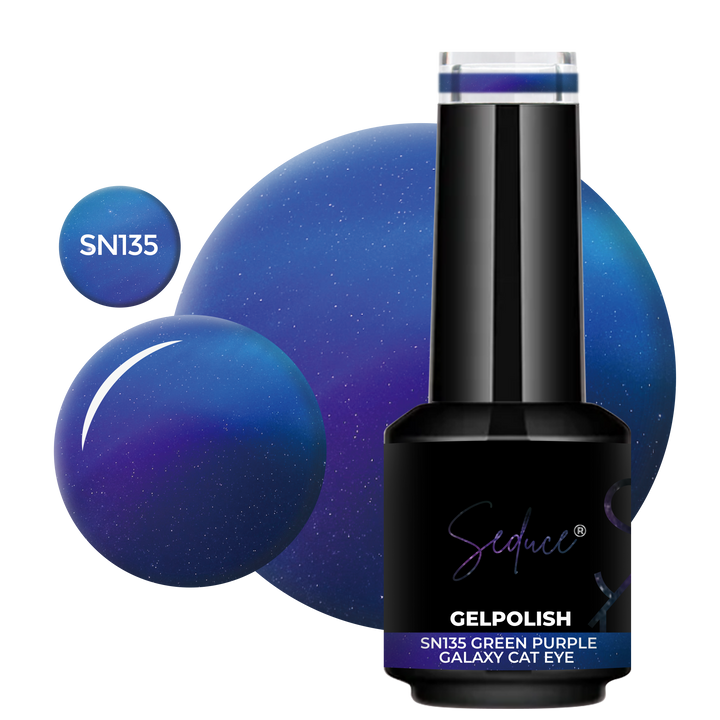 SN135 8D Green/Purple Galaxy Cat Eye | HEMA Free