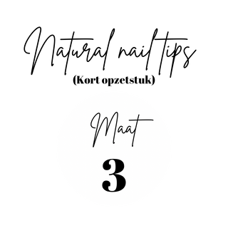 Natural Nail Tips | kort opzetstuk | Navulling | Maat 3 | 50st