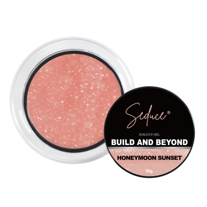 Seduce® Build and Beyond hard-gel honeymoon sunset oranje met glitters