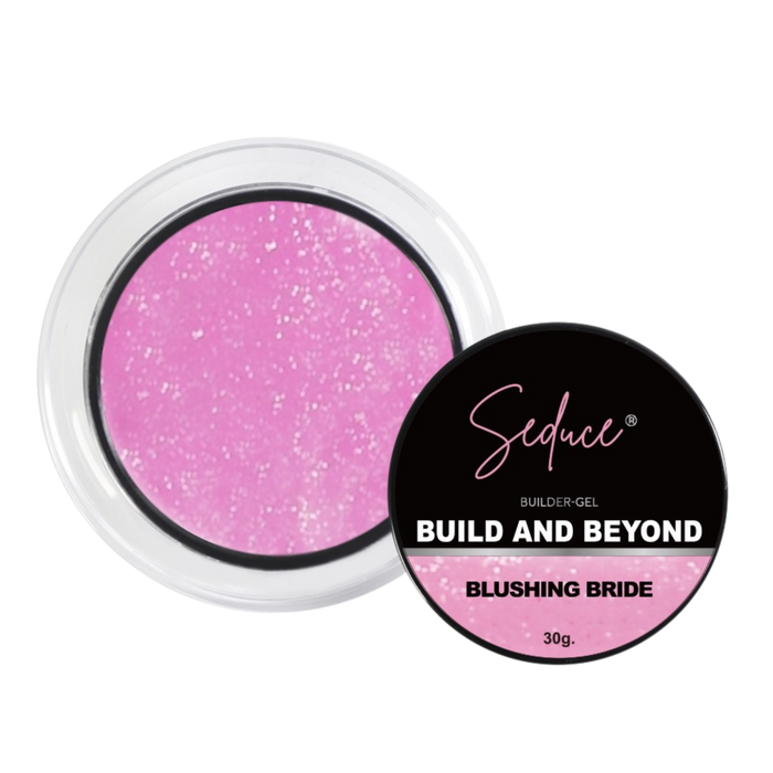 Seduce® Build and Beyond hard-gel blushing bride met glitters in het roze