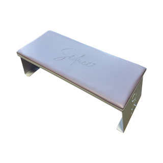 Seduce® witte armsteun met een parelmoer roze kussen