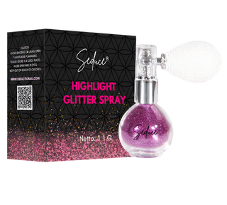 Seduce® highlight glitter spray in de kleur purple voor een glitter uitloopt, full glitter of inlay