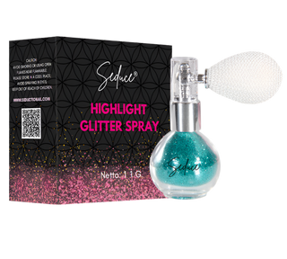 Seduce® highlight glitter spray in de kleur turquoise voor een glitter uitloopt, full glitter of een inlay