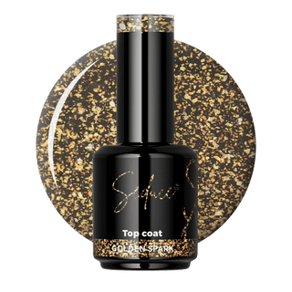 Seduce® no wipe topcoat met een gouden shimmer er in verwerkt, kan over elke kleur