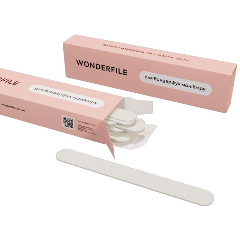 Wonderfile zachte schuimstrips 160x18 mm in 100 tot 240 grit, 20 stuks per verpakking voor professioneel salongebruik