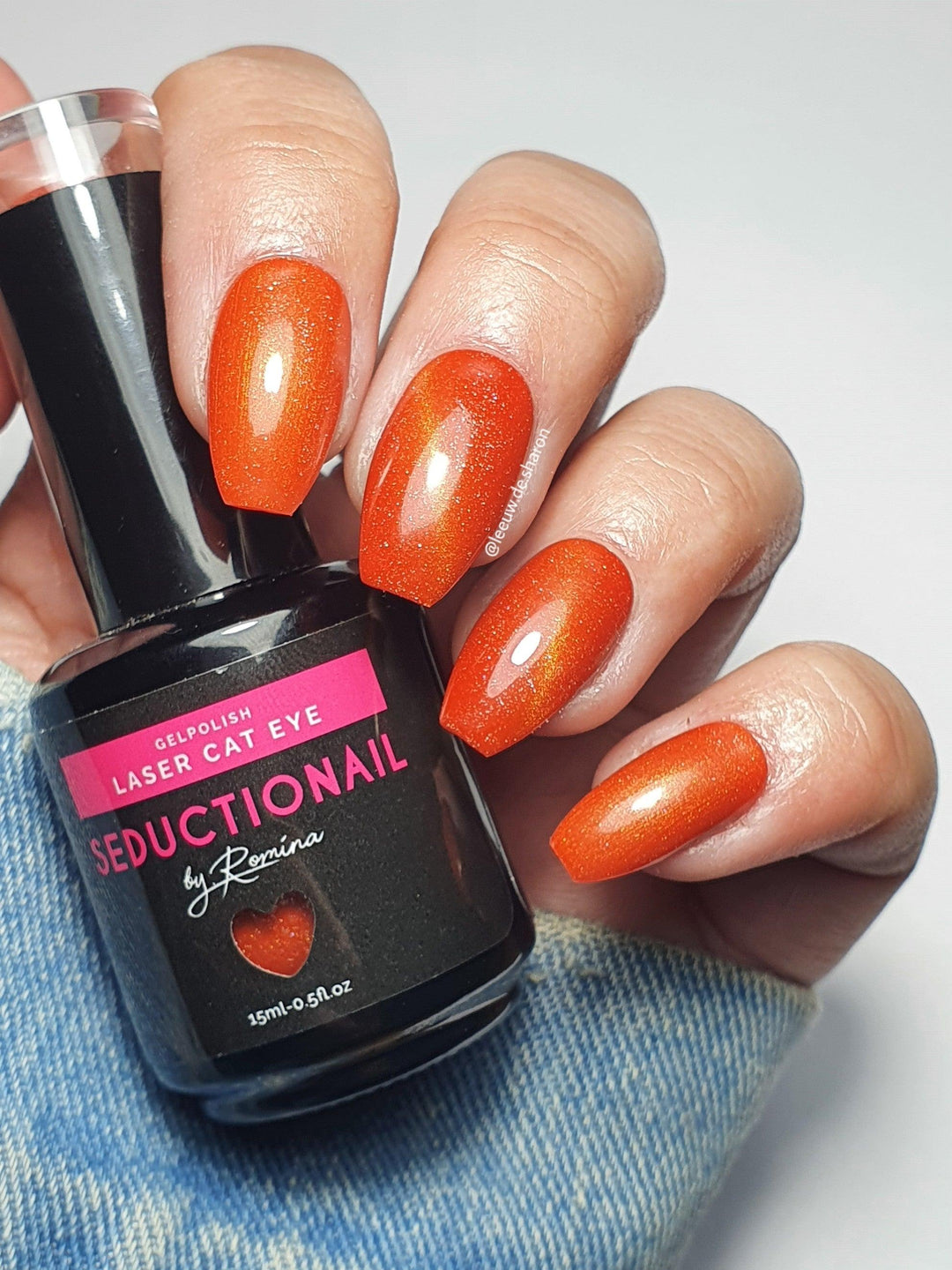 SN131 Orange Sparkling Cat Eye - Seductionail